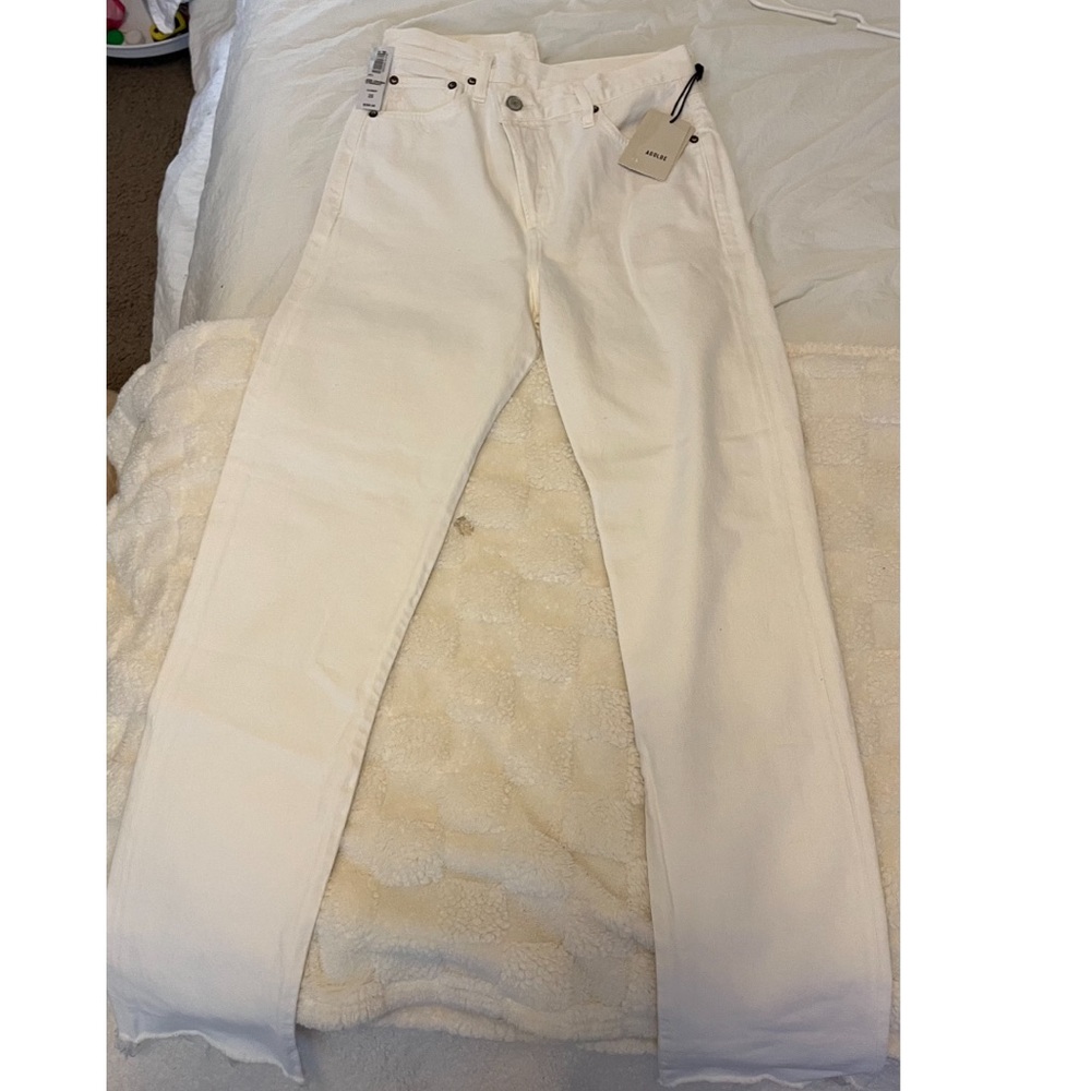 Agolde Women's Straight Leg Jeans in White